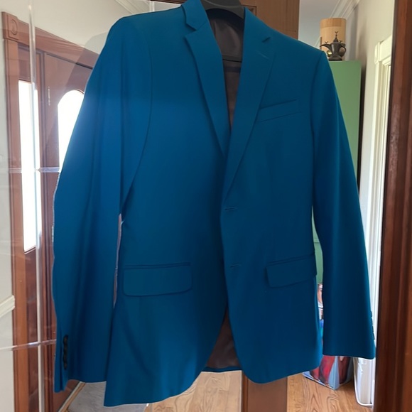 NWOT J. Ferrar Slim Turquoise Blazer - Picture 2 of 7